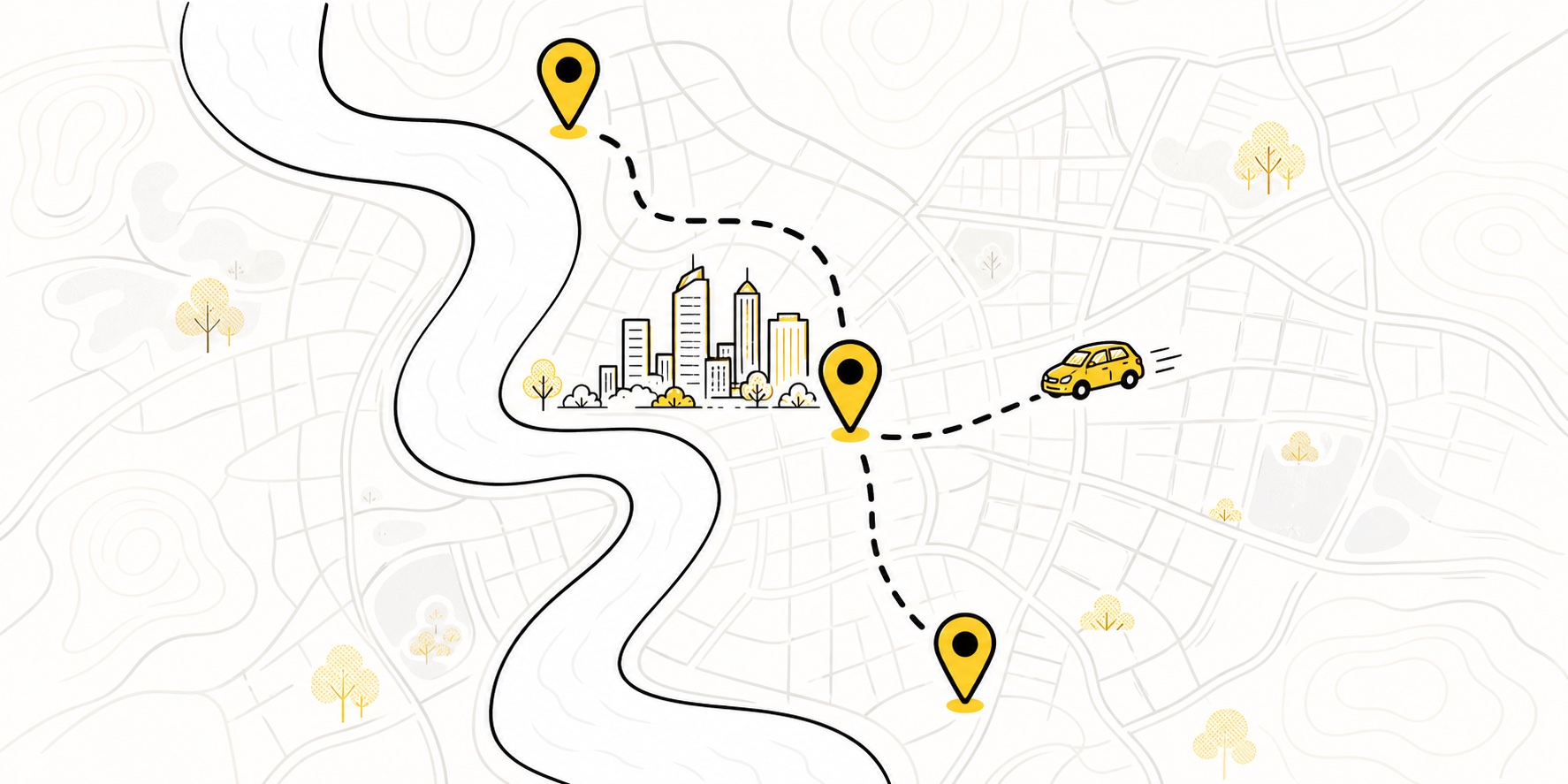 Illustrated mobile inspection route across Perth